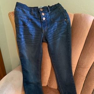 Girls Dark blue high waisted jeans